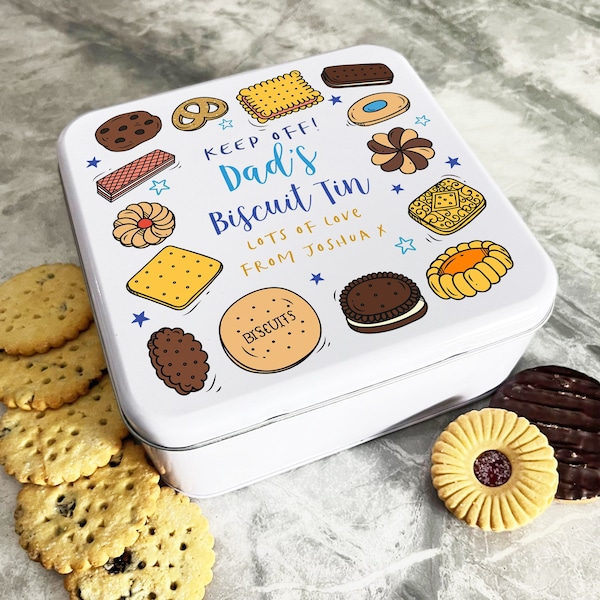 Dad's Cookies Treats Keep Off Personalised Gift Cookies Treats Biscuit Tin