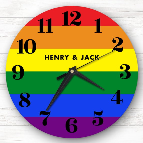 Horloge Murale Arc-en-Ciel Personnalisée Avec Nom - Cadeau Unique Pour Enfant, Bébé Et Chambre