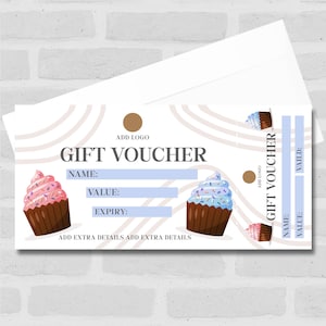 Cupcake Bakery Café Restaurant Eten Alle details Geperforeerde relatiecadeaubon