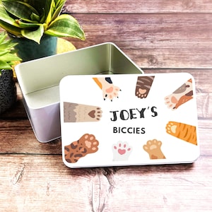 Biscuit Pet Storage Chats colorés drôles Boîte de friandises pour chat personnalisée