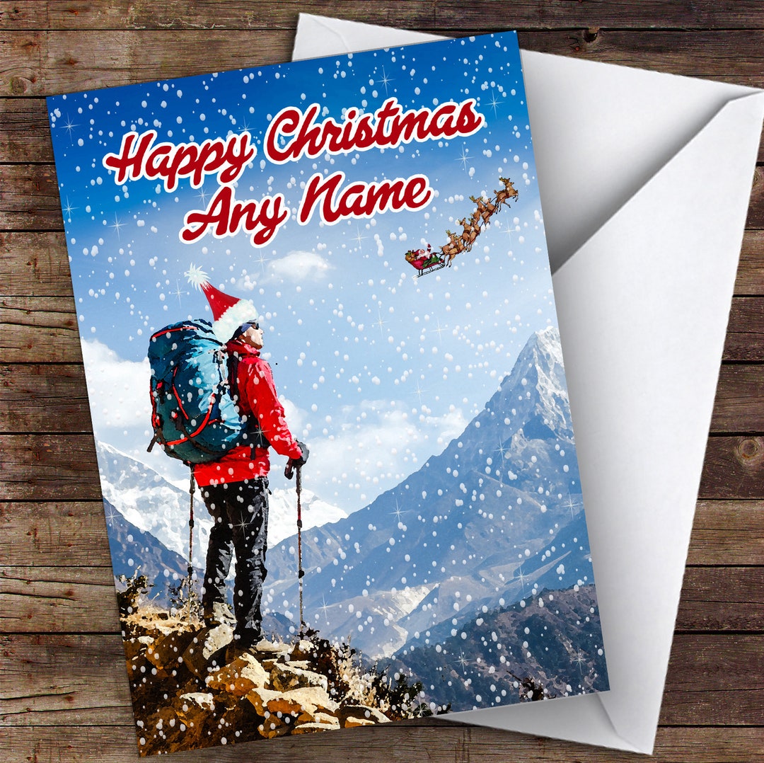 Hiker Walker Hiking Backpacker Hobbies Personalised Christmas Card - Etsy