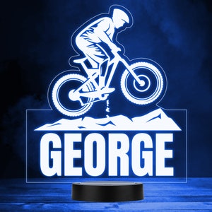 Mountain Bike Cyclist Biker Sports Fan Personalised Colour Changing Night Light