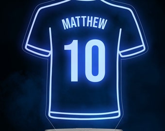 Football Shirt Game Sport Number Personalised Colour Change Lamp Night Light