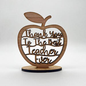 Apple Thank You Teacher Ornament Engraved Keepsake Personalised Gift