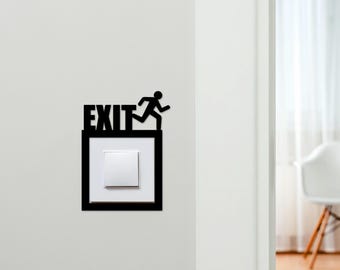 Light Switch Surround Exit Sign Decorative Switch Plate Cover Frame | Choice Of Colours | Decorative Frame
