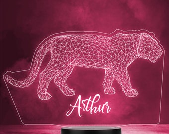 3D Style Tiger Geometric Personalised Gift Colour Changing LED Lamp Night Light