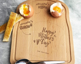 Stepmum's Toast & Eggs Mother's Day Personalised Eggs Toast Breakfast Board