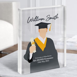 Chico de graduación de pelo de jengibre con diploma Regalo personalizado Bloque acrílico: Regalo personalizado, Regalo de recuerdo, Regalo personalizado