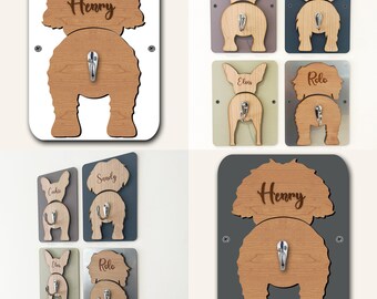 Bolognese Dog Lead Holder Leash Hanger Hook Any Colour Personalised Gift