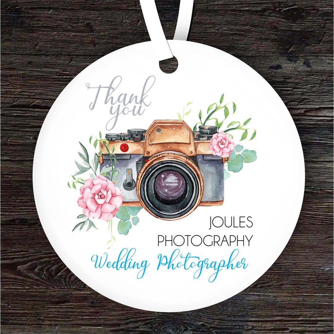 Thank You Wedding Photographer Camera Personalised Gift Hanging Ornament Etsy