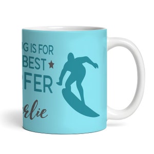 Meilleur cadeau surfeur silhouette bleue café tasse à thé mug personnalisé - cadeau personnalisé