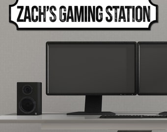 Gaming Room Computer Station Any Colour Any Text 3D Train Style Street Home Sign