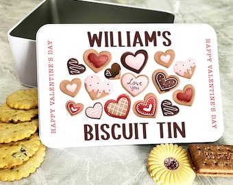 Galletas en forma de corazón Regalo del día de San Valentín Lata de galletas personalizada