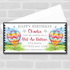 Giro in mongolfiera Regalo per qualsiasi occasione Biglietto a sorpresa personalizzato Buono regalo - Buono, sorpresa rivelata, Buono, biglietto, carta