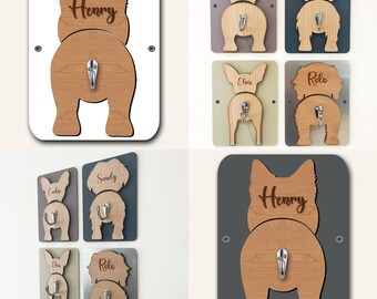 Pomsky Dog Lead Holder Leash Hanger Hook Any Colour Personalised Gift