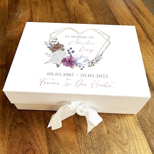 Scatola commemorativa per sempre nei nostri cuori Scatola dei ricordi personalizzata per la memoria