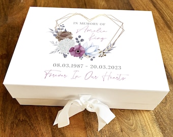 Memorial Box Forever In Our Hearts Personalised Memory Remembrance Keepsake Box