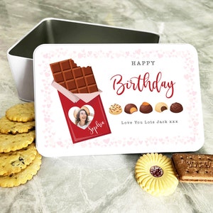 Marco de fotos de chocolate Regalo de cumpleaños Lata de regalo personalizada