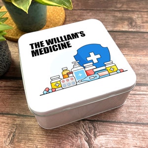 Square Family&#39;s Medicines Personalised First Aid Tin