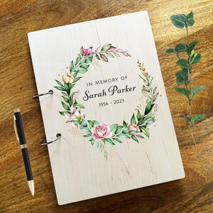 Joli livre d'or | Livre de condoléances funéraires personnalisé | Livre de sympathie