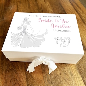 Para La Novia A Ser Despedida de Novia Moda Boda Caja De Regalo Personalizada