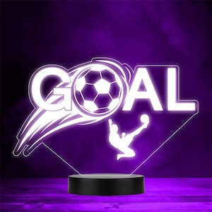 Football Goal Sports Fan Kicking Personalised Gift Colour Night Light