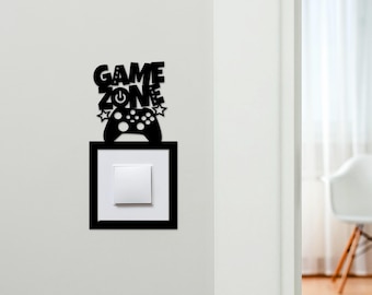 Light Switch Surround Game Zone Gaming Kids Room Decorative Switch Cover Frame | Choice Of Colours | Decorative Frame