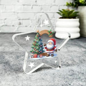 Regalo para Navidad, letra del alfabeto C, estrella, premio, recuerdo, placa decorativa, regalo de Navidad, recuerdo, abalorio de acrílico