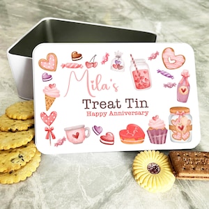 Valentine&#39;s Treats Anniversary Gift Personalised Treat Tin