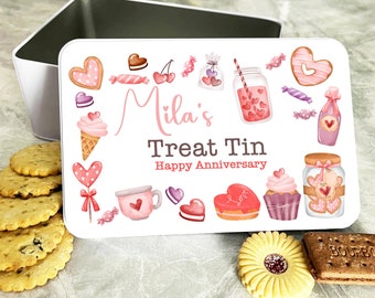 Valentijnstraktaties Verjaardagscadeau Gepersonaliseerd traktatieblikje