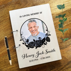 Foto de coroa de rosa negra simpatia em memória amorosa livro de visitas de condolências funerárias | Livro de condolências funerárias personalizado | Livro de simpatias