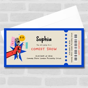 Microfono Going Comedy Show Biglietto Sorpresa Personalizzato Buono Regalo - Buono, Rivelazione Sorpresa, Buono, Biglietto, Carta