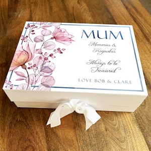 Flowers Mum Treasured Memories Memorial Memory Remembrance Keepsake Box