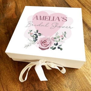 Brautparty-Rosa-Rose-Henne tun Braut, um personalisierte quadratische Andenken-Geschenkbox zu sein