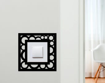 Light Switch Surround Abstract Geometric Design 8 Decorative Switch Cover Frame | Choice Of Colours | Decorative Frame