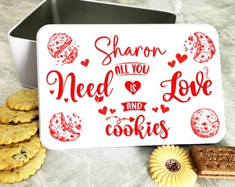 Galletas Rojas Regalo Romántico Lata De Galletas Personalizada