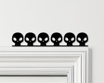 Adorno para puerta con calaveras góticas para Halloween, varios colores, decoración de pared novedosa, arte para marcos de puertas, arte decorativo para puertas.