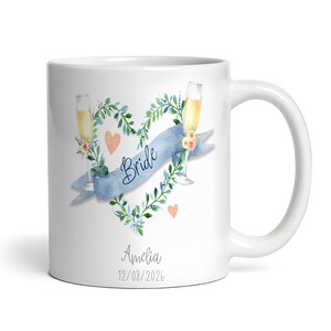 Cadeau de mariage bannière bleu flûtes café tasse à thé mug personnalisé - cadeau personnalisé