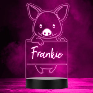 Lindo cerdo de dibujos animados color cambiando regalo personalizado lámpara LED luz nocturna / regalo personalizado / lámpara de dormitorio / luz personalizada