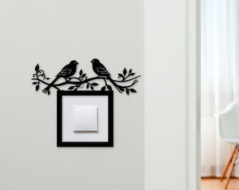 Light Switch Surround Birds Leaves Decorative Switch Plate Cover Frame | Choice Of Colours | Decorative Frame