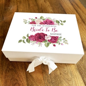 To The Bride To Be Bridal Shower Red Roses Hen Do Personalised Keepsake Gift Box