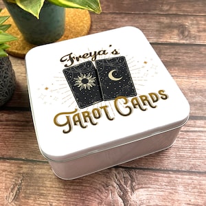 Square Deck Storage Vintage Moon & Stars Tarjetas de tarot personalizadas Lata