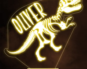 Dinosaur Skeleton T-Rex Kids Star Lamp Personalised Gift Night Light