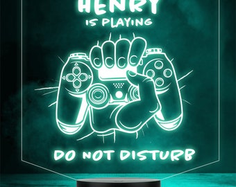 Hand Holding Video Game Controller Personalised Gift Any Colour LED Night Light