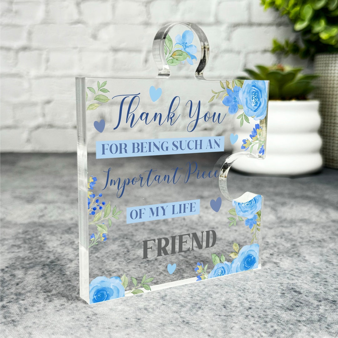 Engraved Acrylic Block Puzzle Birthday Gifts,3.94 X 3.35 Inch - Acrylic Block Puzzle Plaque Desk Decor Gifts For Valentine's Day Wedding Friendship, For Bestie