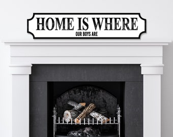 Home Is Where Our Boys Are Any Colour Any Text 3D Train Style Street Home Sign