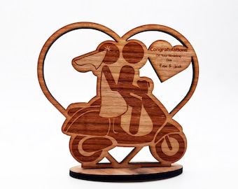 Groom & Bride Motorbike Congratulations Wedding Day Keepsake Personalised Gift