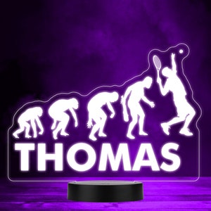 Evolution Of A Tennis Player Sports Fan Racket Ball LED Colour Night Light