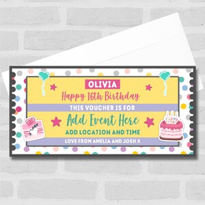 Jedes Alter Geburtstag Event Party Jedes Geschenk Personalisierte Überraschungskarte Gutschein - Gutschein, Surprise Reveal, Gutschein, Ticket, Karte