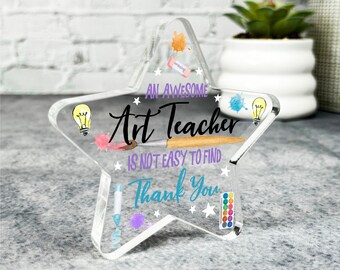 Benutzerdefinierte Ornament Super Kunst Lehrer Geschenk Danke Stern Plakette Andenken Geschenk - Geschenk, individuelles Geschenk, Schmuckstück, Ornament, Acryl Plakette
